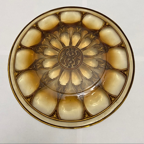 VINTAGE CLEAR&GOLD DECORATIVE WALL PLATE - Picture 2 of 5